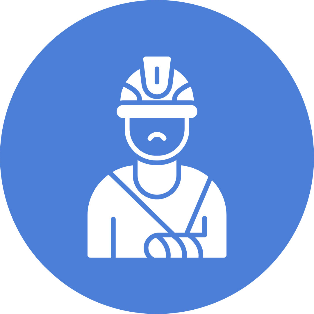 Workers’ Compensation Insurance icon of an injured worker for those in Paola, KS and Miami County
